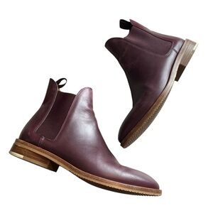 Everlane The Boss Chelsea Boots Brown Leather Ankle Booties Size 6.5 Italy